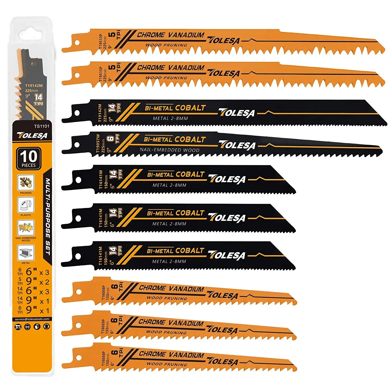 TOLESA 10PCS Reciprocating Bi- - Metal Saw Reciprocating ulasan dan harga
